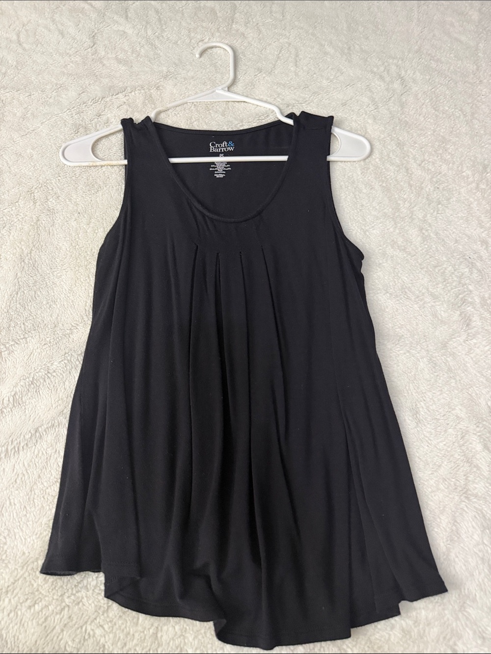 croft & barrow Black Pleated Swing Tank